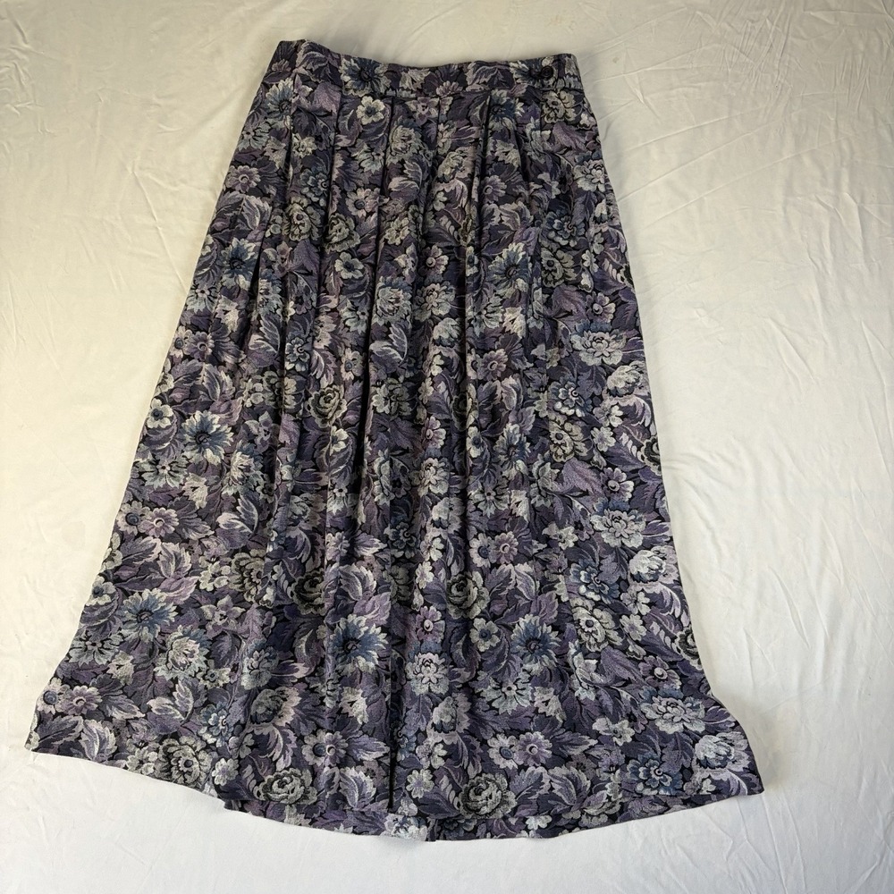KORET Woman's 1990's VINTAGE PLEATED SKIRT‎ Purple SIZE 12 Midi Grandma Core EUC